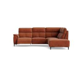 Loma Large Corner Sofa - Combination 2 Right Terminal with 2.5 Left Power 2 Pieces Fabric - Right Hand Facing - Power Recliner with USB - FAB-NTS - 17 TERRACOTTA