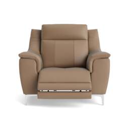 Nicoletti Carmen Recliner Armchair - Power Recliner Chair CB - Power Recliner with USB - Feet: Shiny Metal / Torello PS 312 Taupe - thumbnail 1