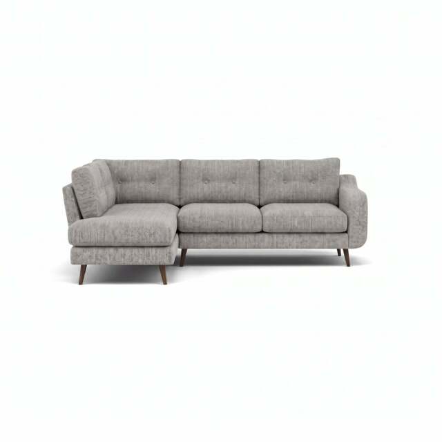 Phoebe Corner Sofa - Corner Group LHF Grade A - Left Hand Facing - Capital Light Grey / American Walnut - image 1