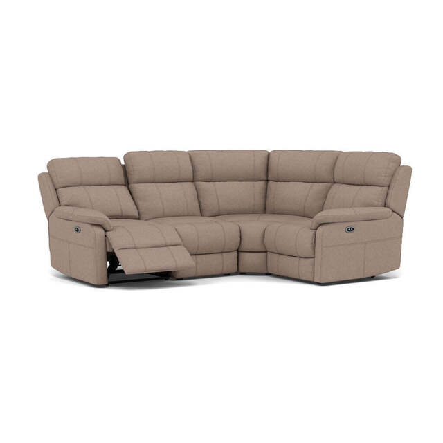 Fara Small Corner Recliner Sofa - Combination 4 1 Corner 2 with 2 Power Recliners Fabric - Right Hand Facing - Power Recliner with USB - BFA-BLJ-946 SILVER GREY - image 1