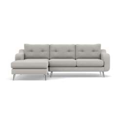 Phoebe Large Chaise Sofa - Large Chaise Sofa LHF Standard Back Grade B - Left Hand Facing - Plush Velvet Silver / Chrome - thumbnail 1
