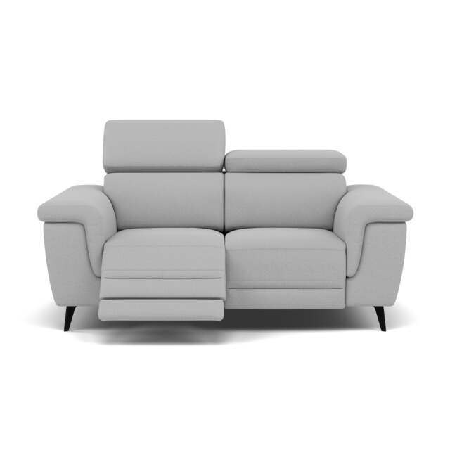 Sparta 2 Seater Recliner Sofa - 2 Str W/ 2 Power Recliner W/ 2 Power Headrest Fabric - Power with Power Headrest & USB - CU9102-5-UK Oxford Silver - image 1