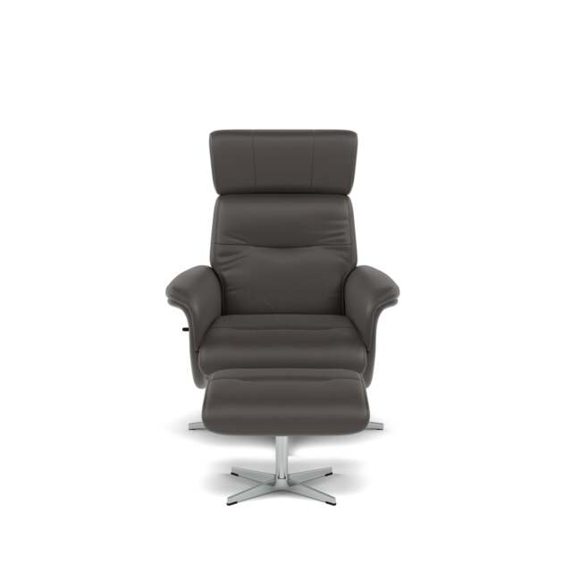 Nicoletti Love Recliner Armchair & Footstool - Manual Chair & Stool CB - Macao Grigio Scuro 327 - image 1