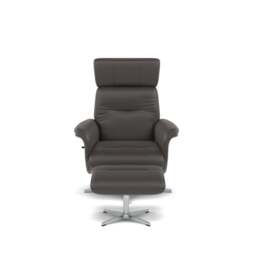 Nicoletti Love Recliner Armchair & Footstool - Manual Chair & Stool CB - Macao Grigio Scuro 327