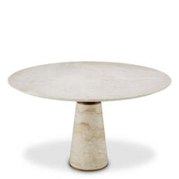 Eichholtz Genova Round Dining Table Travertine  Brushed Brass Finish - Round Dining Table Travertine  Brushed Brass Finish - thumbnail 4