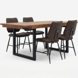Detroit Extending Dining Table & 4 Starley Dining Chairs Set