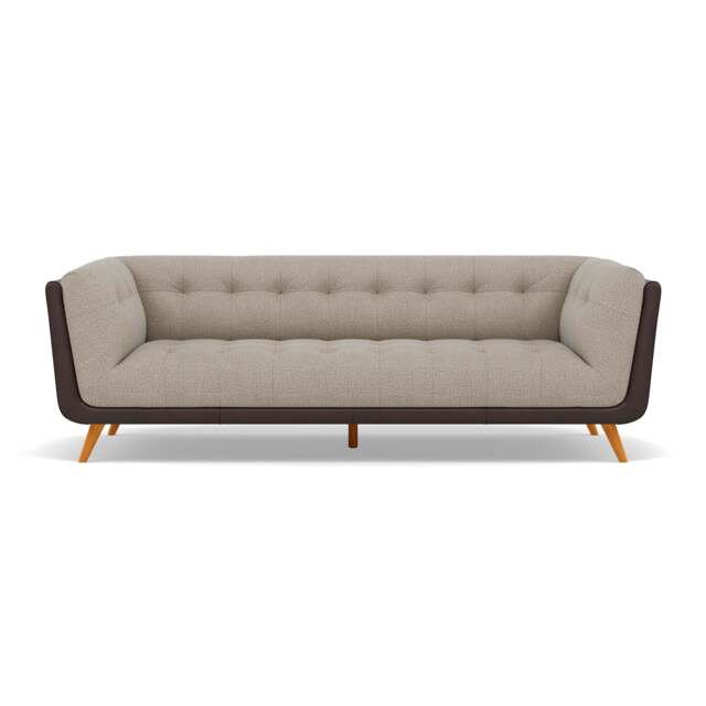 Siena 3 Seater Sofa - 2.5 Seater Sofa F8 + Cat 60 - Hopsack Linen 70004+Cat 60/08 - image 1