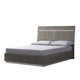Kroma Bedframe with Led Light - Bed Wooden Headboard with LED Light - 154 x 203cm Venetian Grey - King - Venetian Grey