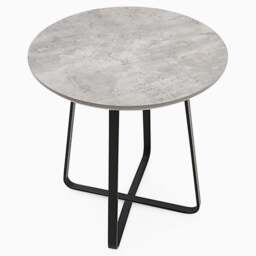 Akida Round Side Table - Round Wine Table Faux Concrete / Black Powder - thumbnail 3
