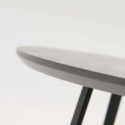 Akida Round Side Table - Round Wine Table Faux Concrete / Black Powder - thumbnail 4