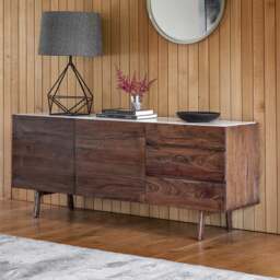 Barcelona Sideboard - Sideboard Dark Wood / Marble - thumbnail 2