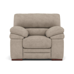Gino Armchair - Armchair F8 - Darwin Mink 50366 / Wooden Feet - thumbnail 1