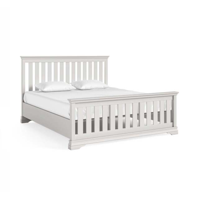 "Aria Grey Bedframe - Slatted 6"" High Footend Light Grey - Super King" - image 1