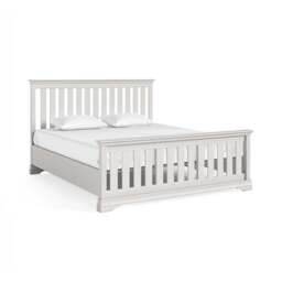 "Aria Grey Bedframe - Slatted 6"" High Footend Light Grey - Super King"
