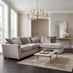 Allure Corner Sofa with Footstool - Corner Group with Stool Chaise Right Grade D - Right Hand Facing - Extraflex - Pillow Back / Aaron Silver/Destiny Silver/Tessere Pebble / Light Beech Feet - thumbnail 2