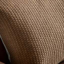 Moss Stitched Pom Pom Brown Cushion - Moss Stitch Pom Pom Cushion Tan 40x60CM - thumbnail 3