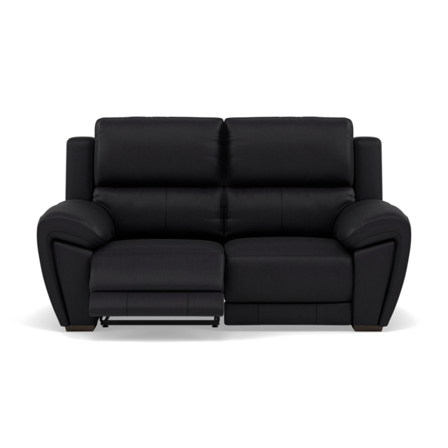 Echo 2 Seater Recliner Sofa - 2 Seater 2 Power Recliners Cat 25S - Power Recliner Power Footrest Headrest & USB - NCS-023C BLACK - image 1