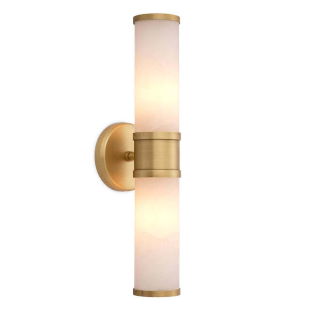 Eichholtz Claridges Double Wall Lamp Antique Brass And Alabaster - Wall Lamp Claridges Double - image 1