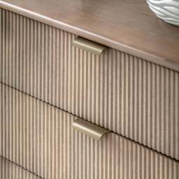 Colonna 6 Drawer Chest - 6 Drawer Chest Natural Mango Wood / Brass - thumbnail 4