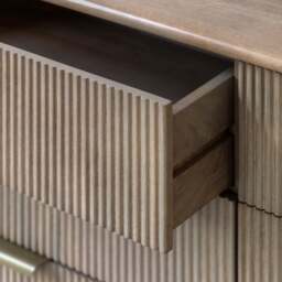 Colonna 6 Drawer Chest - 6 Drawer Chest Natural Mango Wood / Brass - thumbnail 3