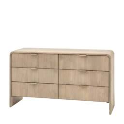 Colonna 6 Drawer Chest - 6 Drawer Chest Natural Mango Wood / Brass - thumbnail 5