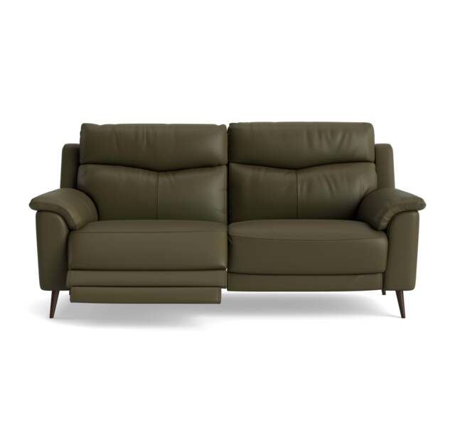 Revel Small 3 Seater Recliner Sofa - 2.5 Seater Sofa with 2 Power Recliners (Compact) Cat 20S - Power Recliner with USB - BXS-946B FEATHER GREY - image 1