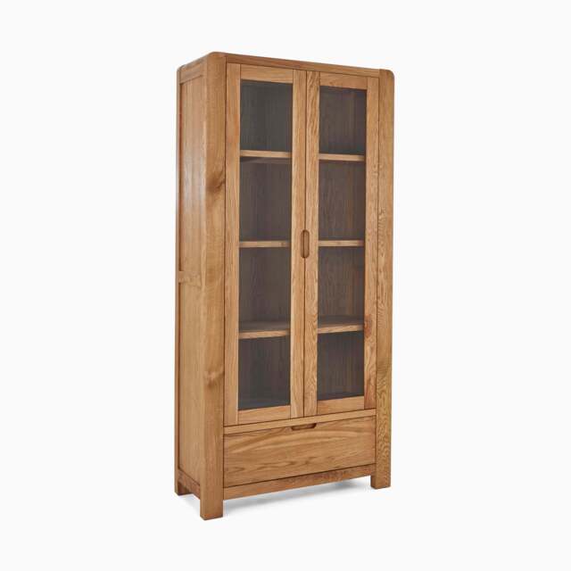 Solvi Display Cabinet - Display Cabinet Solid Oak / Oak Veneer - image 1