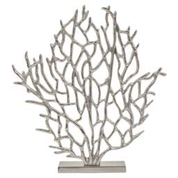 Prato Small Silver Nickel Finish Coral Sculpture - thumbnail 1