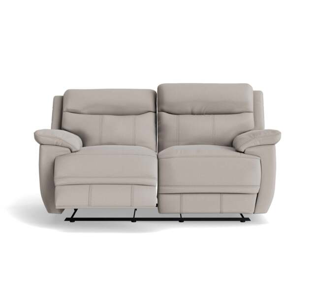 Tranquil 2 Seater Recliner Sofa - 2 Seater Sofa 2 Manual Recliners Fabric - Manual Recliner - BFA-MAD-02 SILVER GREY - image 1