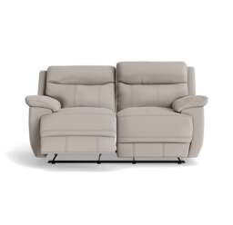 Tranquil 2 Seater Recliner Sofa - 2 Seater Sofa 2 Manual Recliners Fabric - Manual Recliner - BFA-MAD-02 SILVER GREY