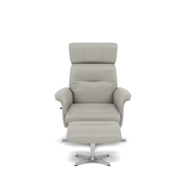 Nicoletti Love Recliner Armchair & Footstool - Manual Chair & Stool CB - Macao Ice 371 - image 1