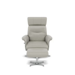 Nicoletti Love Recliner Armchair & Footstool - Manual Chair & Stool CB - Macao Ice 371 - thumbnail 1