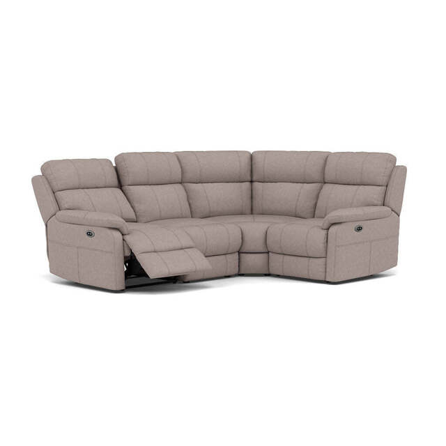 Fara Small Corner Recliner Sofa - Combination 4 1 Corner 2 with 2 Power Recliners Fabric - Right Hand Facing - Power Recliner with USB - BFA-BLJ-22 DOVE GREY - image 1