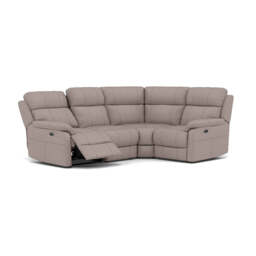 Fara Small Corner Recliner Sofa - Combination 4 1 Corner 2 with 2 Power Recliners Fabric - Right Hand Facing - Power Recliner with USB - BFA-BLJ-22 DOVE GREY - thumbnail 1