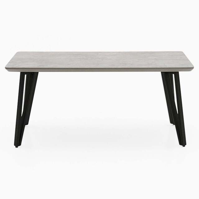 Akida Coffee Table - Coffee Table Faux Concrete / Black Powder - image 1