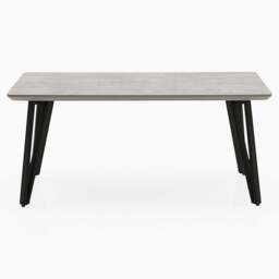 Akida Coffee Table - Coffee Table Faux Concrete / Black Powder