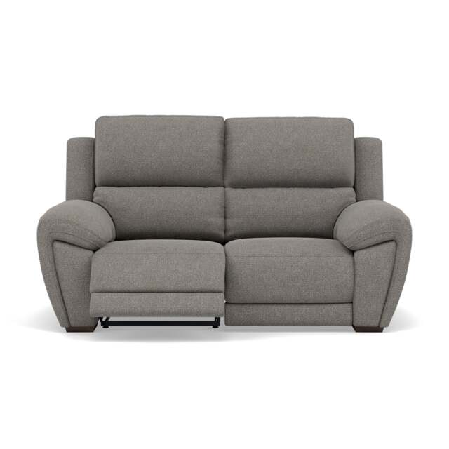 Echo 2 Seater Recliner Sofa - 2 Seater 2 Power Recliners Lumber Support Fabric - Power With Power Headrest Footrest Lumbar & USB - FAB-MIL-451 PEWTER - image 1