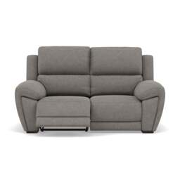 Echo 2 Seater Recliner Sofa - 2 Seater 2 Power Recliners Lumber Support Fabric - Power With Power Headrest Footrest Lumbar & USB - FAB-MIL-451 PEWTER
