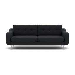 Phoebe 4 Seater Sofa - Extra Large Sofa Standard Back Grade B - Plush Velvet Charcoal / Chrome - thumbnail 1