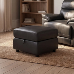 Tranquil Storage Footstool - Storage Foostool Fabric - BFA-MAD-02 SILVER GREY - thumbnail 2