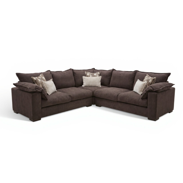 Lennox Large Corner Sofa - 2 Corner 2 Group - Greenock Hunter Green Option / Mid Oak Feet - image 1