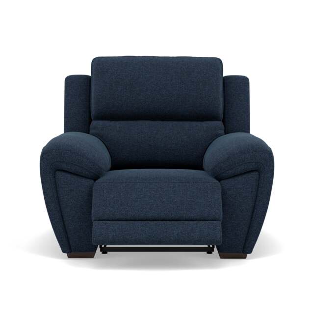 Echo Recliner Armchair - Power Recliner Chair Fabric - Power Recliner with USB - FAB-MIL-303 NAVY - image 1