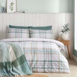 Catherine Lansfield Cartmel Check Green Duvet Set - SALE Cartmel Check Green Duvet Set Single