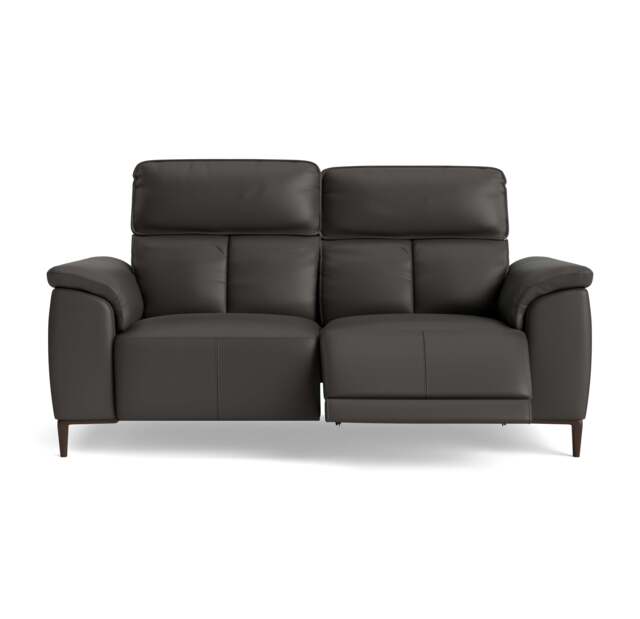 Loma Small 3 Seater Recliner Sofa - 2.5 Seater Sofa with 2 Power Recliners (Compact) USB Cat 20S - Power Recliner with USB - NWS-517E SHALE GREY - image 1