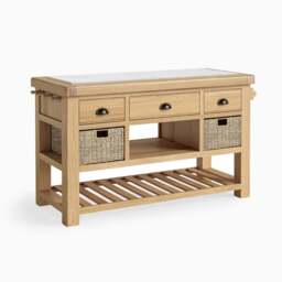 Navarre Large Kitchen Island - Large Kitchen Island Oak / Oak Veneer - thumbnail 2