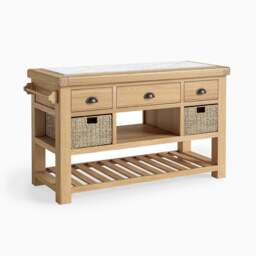Navarre Large Kitchen Island - Large Kitchen Island Oak / Oak Veneer