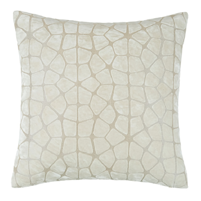 Luna Ivory Cushion - Abstract Circular Velvet Ivory Cushion 43CM - image 1
