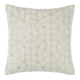 Luna Ivory Cushion - Abstract Circular Velvet Ivory Cushion 43CM - thumbnail 1