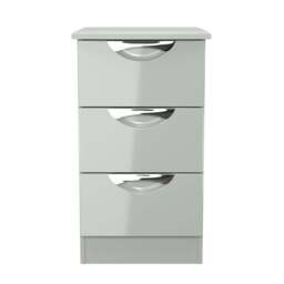 Colton 3 Drawer Bedside Cabinet - 3 Drawer Bedside Cabinet - GGDG - Grey Gloss & Dusk Grey - thumbnail 1