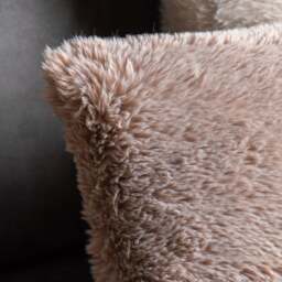 Juniper Faux Fur Cream Square Cushion - Juniper Faux Fur Cushion Mauve 50x50CM - thumbnail 2